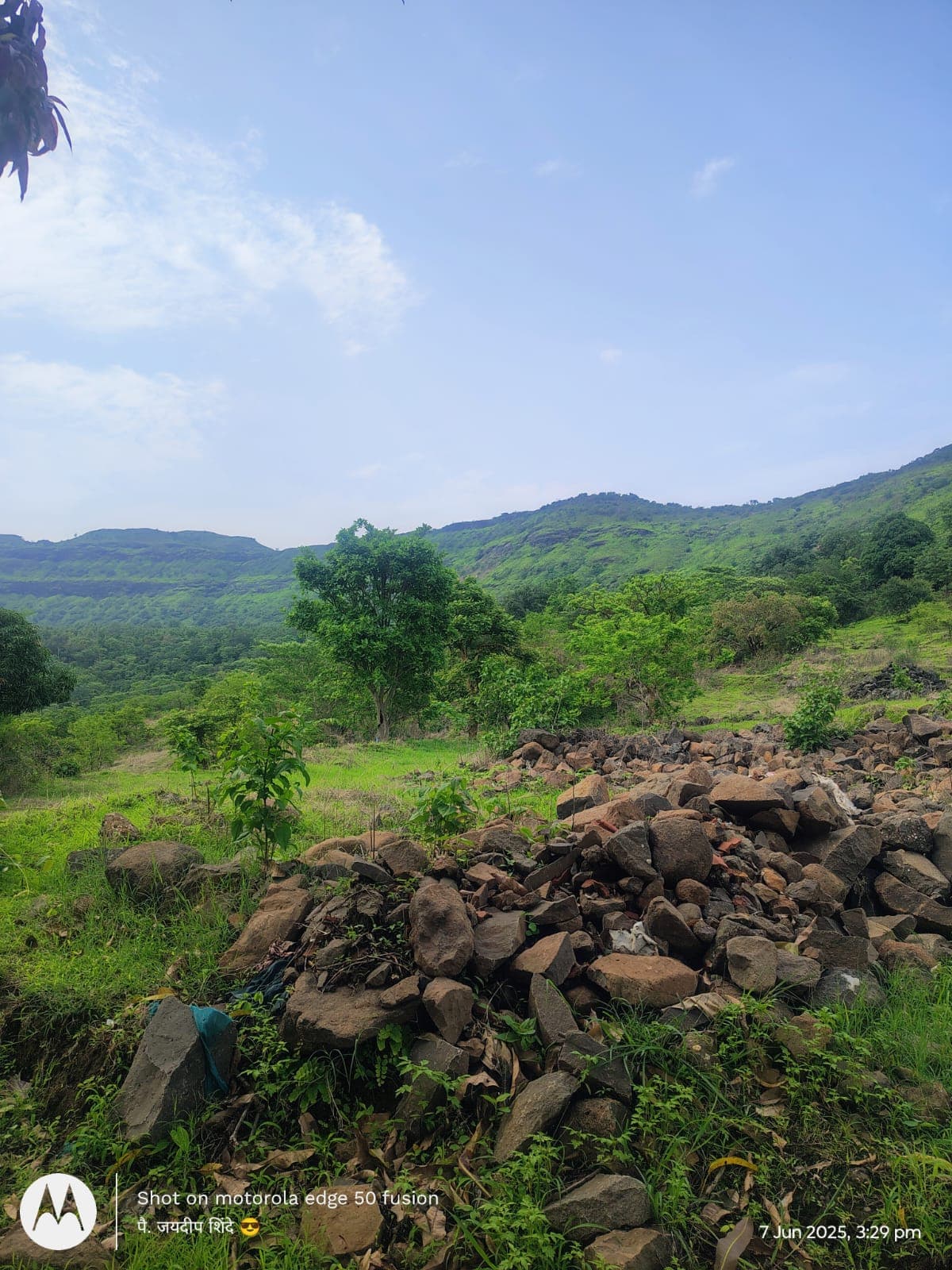 A winding road through the hills.
